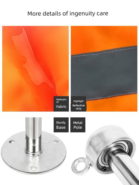 Firm waterproof fluorescent reflective wind bag for weather vane, outdoor roof inspection, meteorological and oil-chemical hazard inspection
