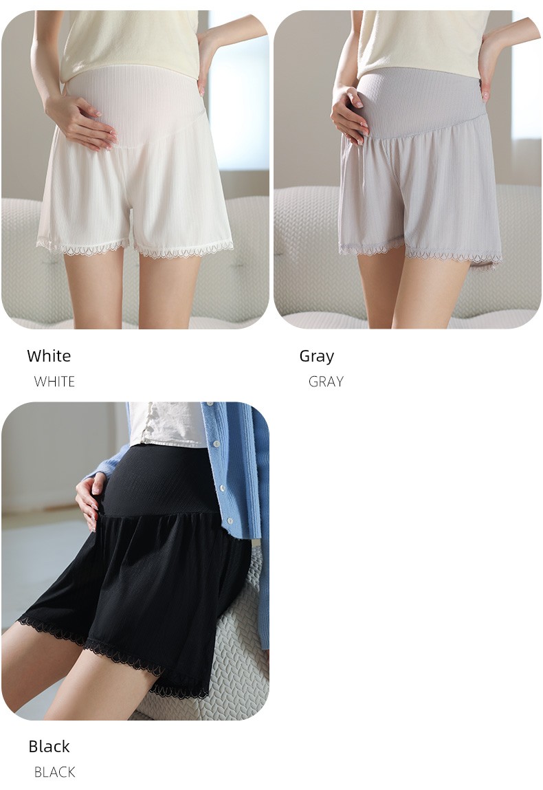 Maternity Safety Shorts with Skirt, Summer Thin Style, Loose Fit for Pregnancy, Ice Silk Shorts, Plus Size 100kg Leggings — 20