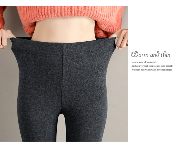 ma'am pure cotton Self-cultivation Show thin Step on one's feet Plush Leggings
