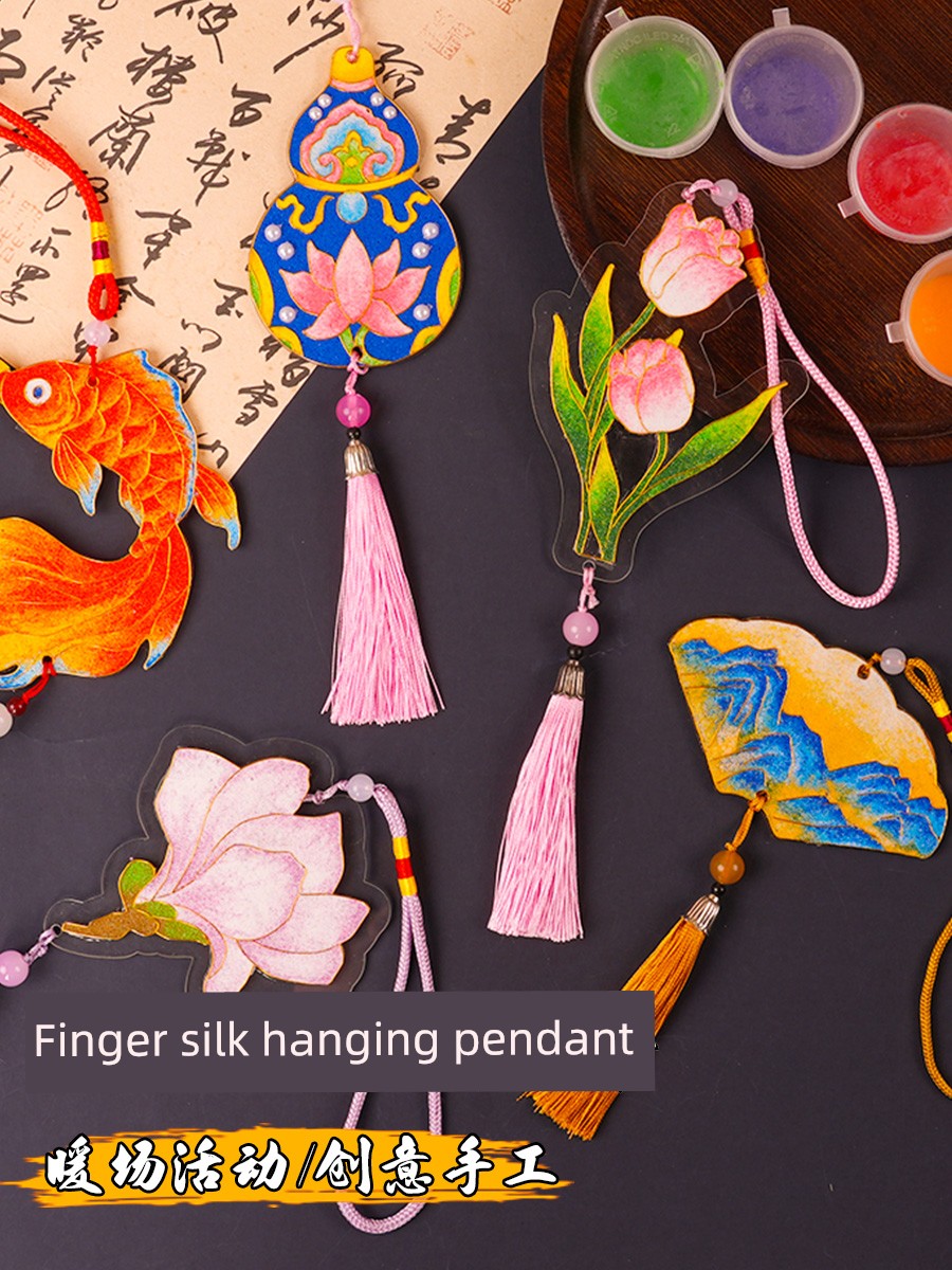 Cloisonné Enamel Painting Pendant Handmade DIY Material Kit Bookmark Ornament Intangible Cultural Heritage Cloisonné Team Building Gift