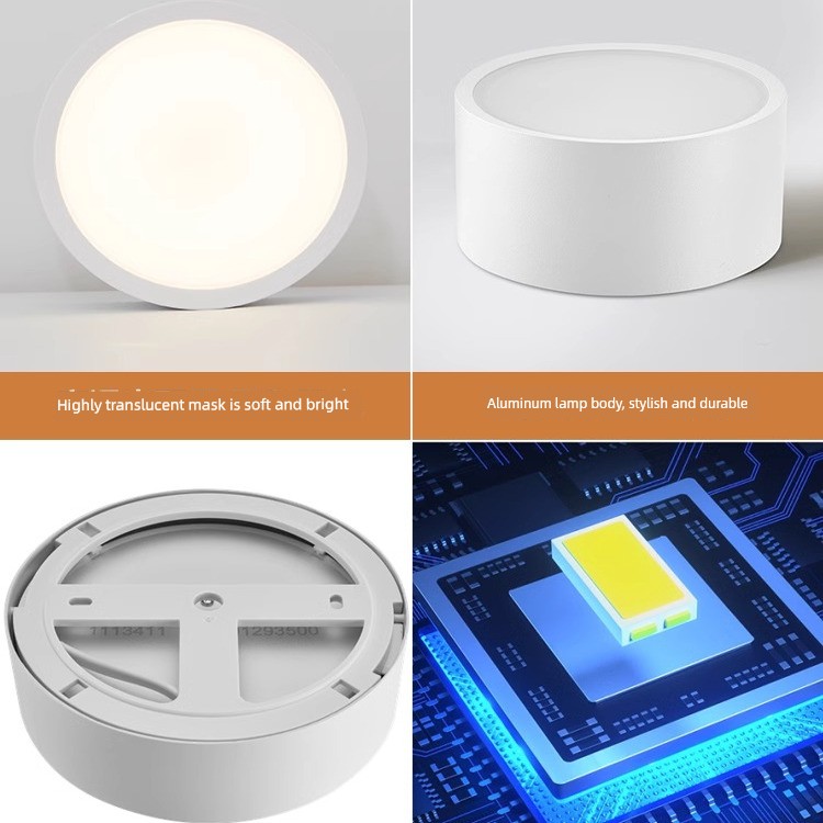 Op Lighting Recessed Light, No Drilling Required, White, for Bathroom, Living Room Background Wall, Bedroom, Entryway, Hallway, Platinum Diamond Surface-Mounted