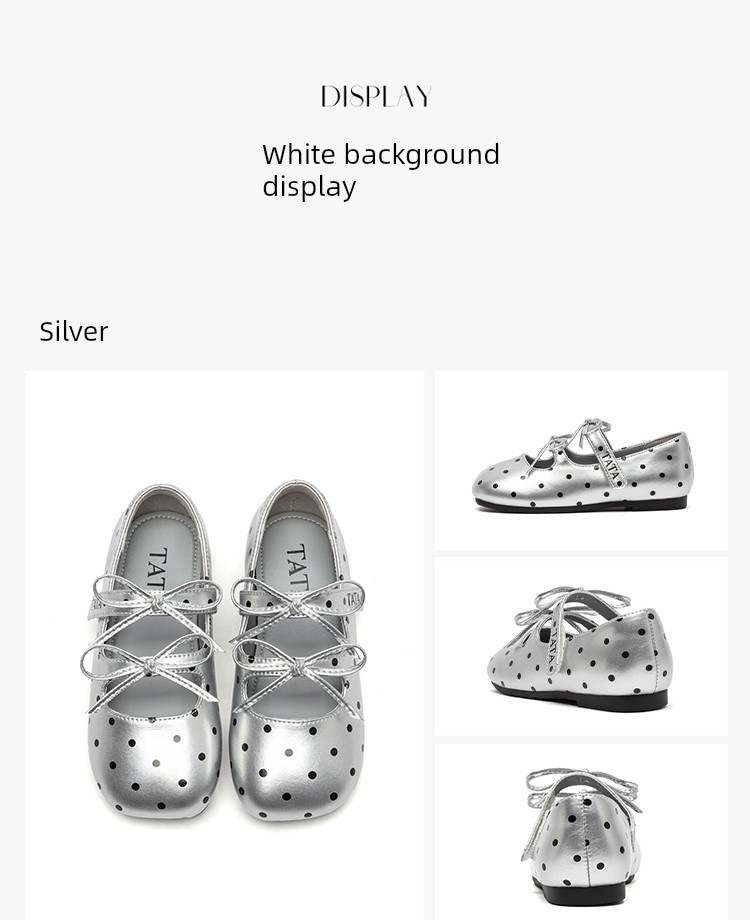 Tata Children's Shoes Girls' Polka Dot Mary Jane Shoes Autumn New Little Girl Princess Shoes Kidsren's Fashion Shoes — 13
