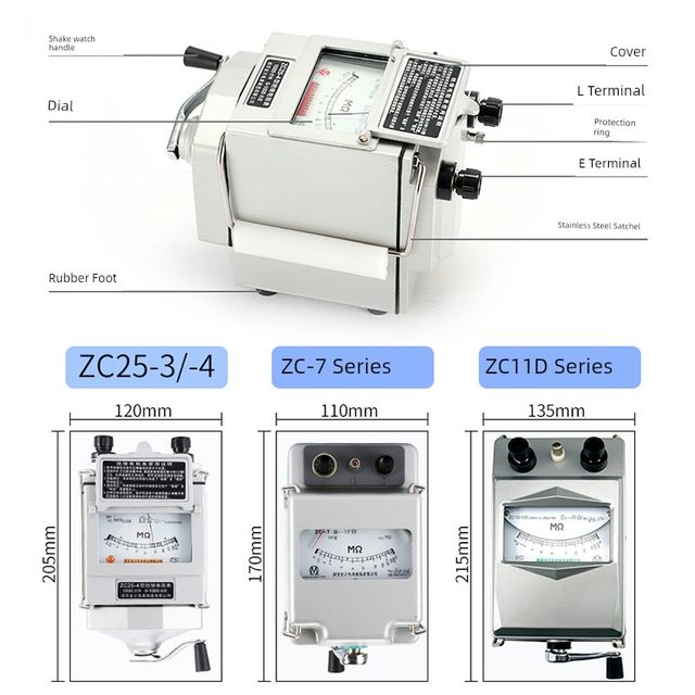 Nanjing Jinchuan ZC25-3 Megohmmeter 500V1000V2500v Electrician Shake Meter ZC-7 Insulation Resistance Tester