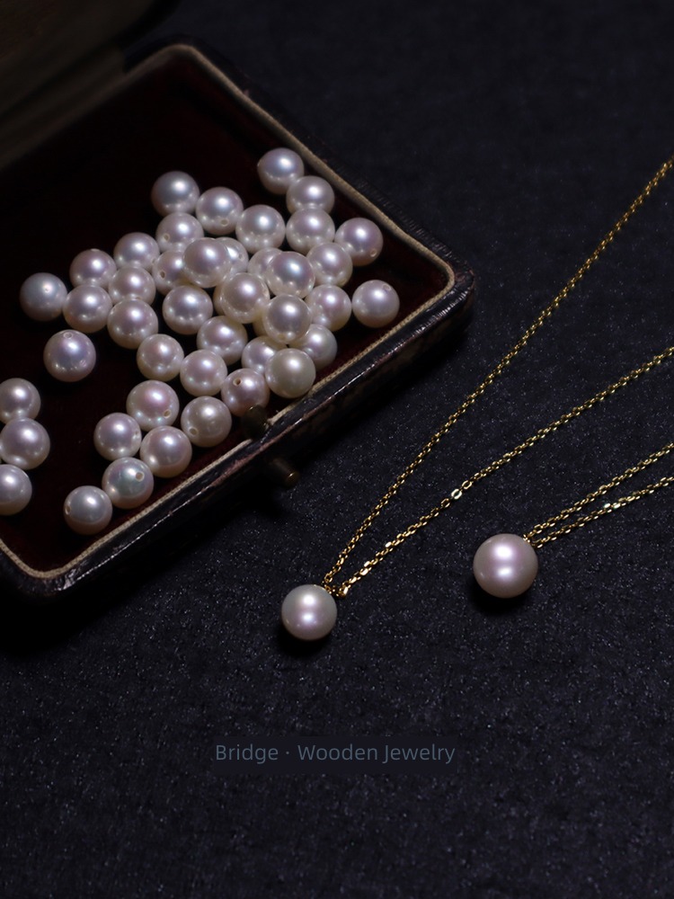 natural women 's singles Pendant Extravagant Minority Sterling Silver Pearl Necklace