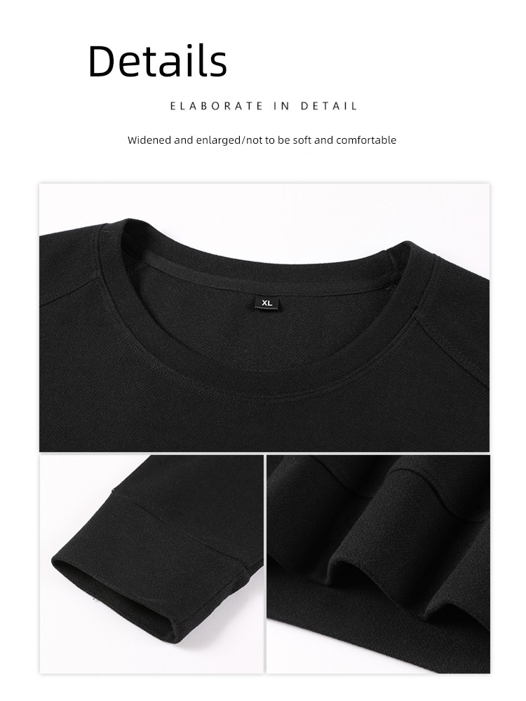Spring and Autumn Fattening middle age dad Condom Round neck Sweater