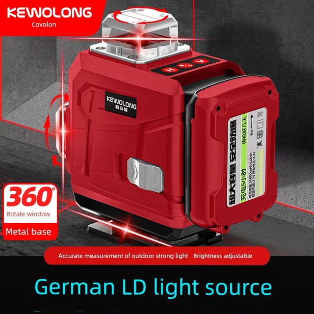High-precision 12 red light 16 strong light wall green light laser automatic level infrared horizontal outdoor straight line