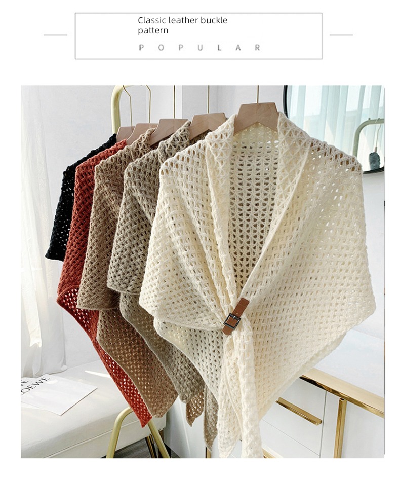 Internet celebrity female Changeable Triangle towel thickening Knitting wool