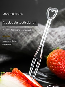 Transparent Plastic For Home Individually Packaged Fruit Fork