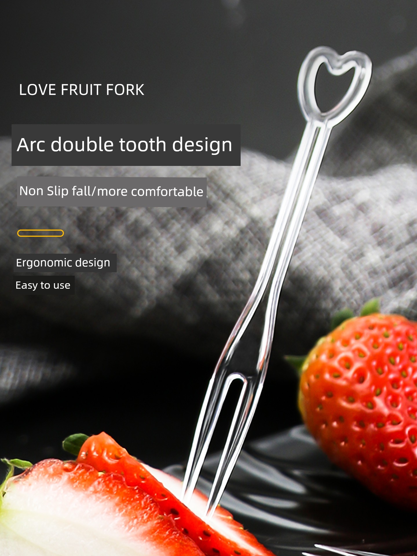 Transparent Plastic For Home Individually Packaged Fruit Fork
