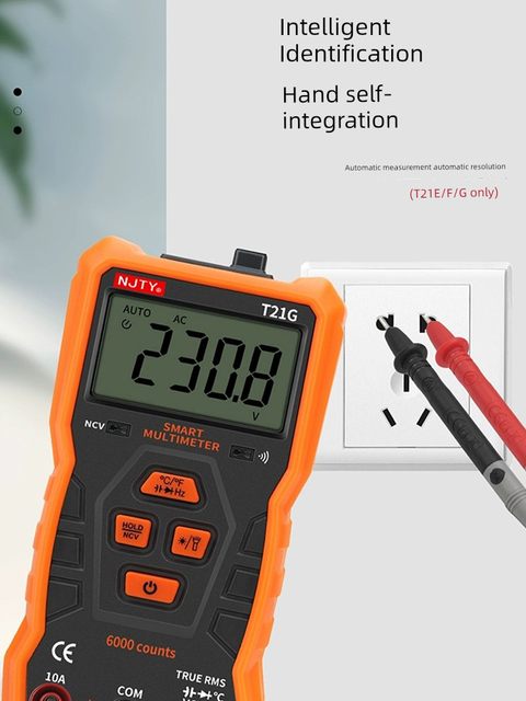 Tianyu T21E intelligent digital multimeter high-precision fully automatic multifunctional small mini multimeter anti-burn