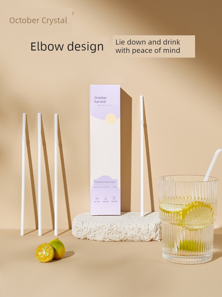 Disposable Elbow Maternal Heat-Resistant Porridge 30 Straws