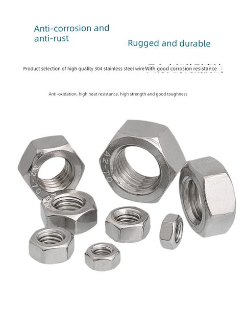 304 stainless steel nuts\hexagon nuts Screw cap M1.6M2M3M4M5M6M8M10M12M14M16-33