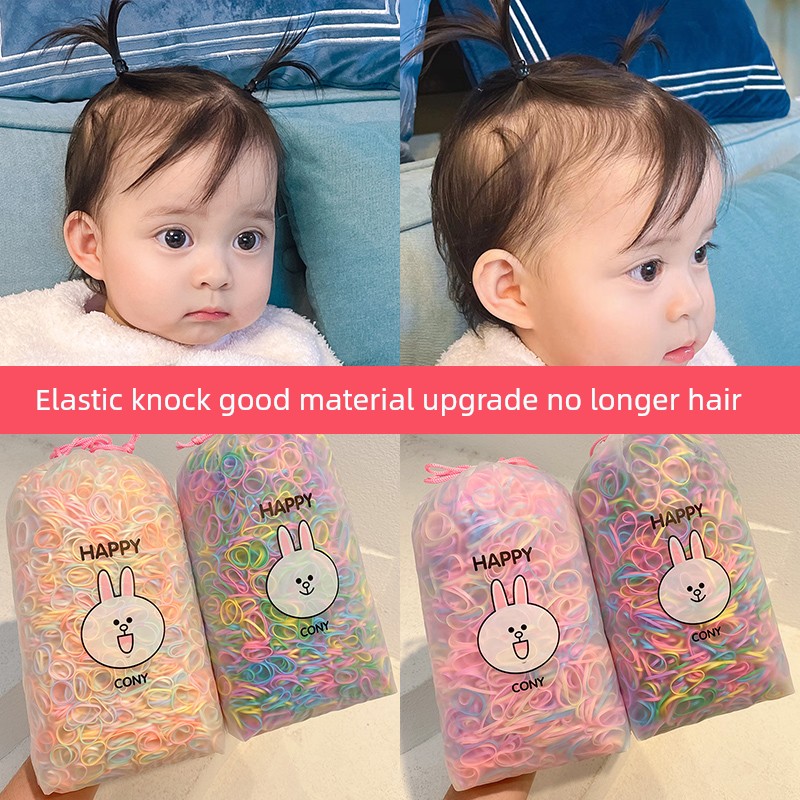 Disposable Hair Tie Female Baby Colored, Small-Sized Rubber Gasket — 3
