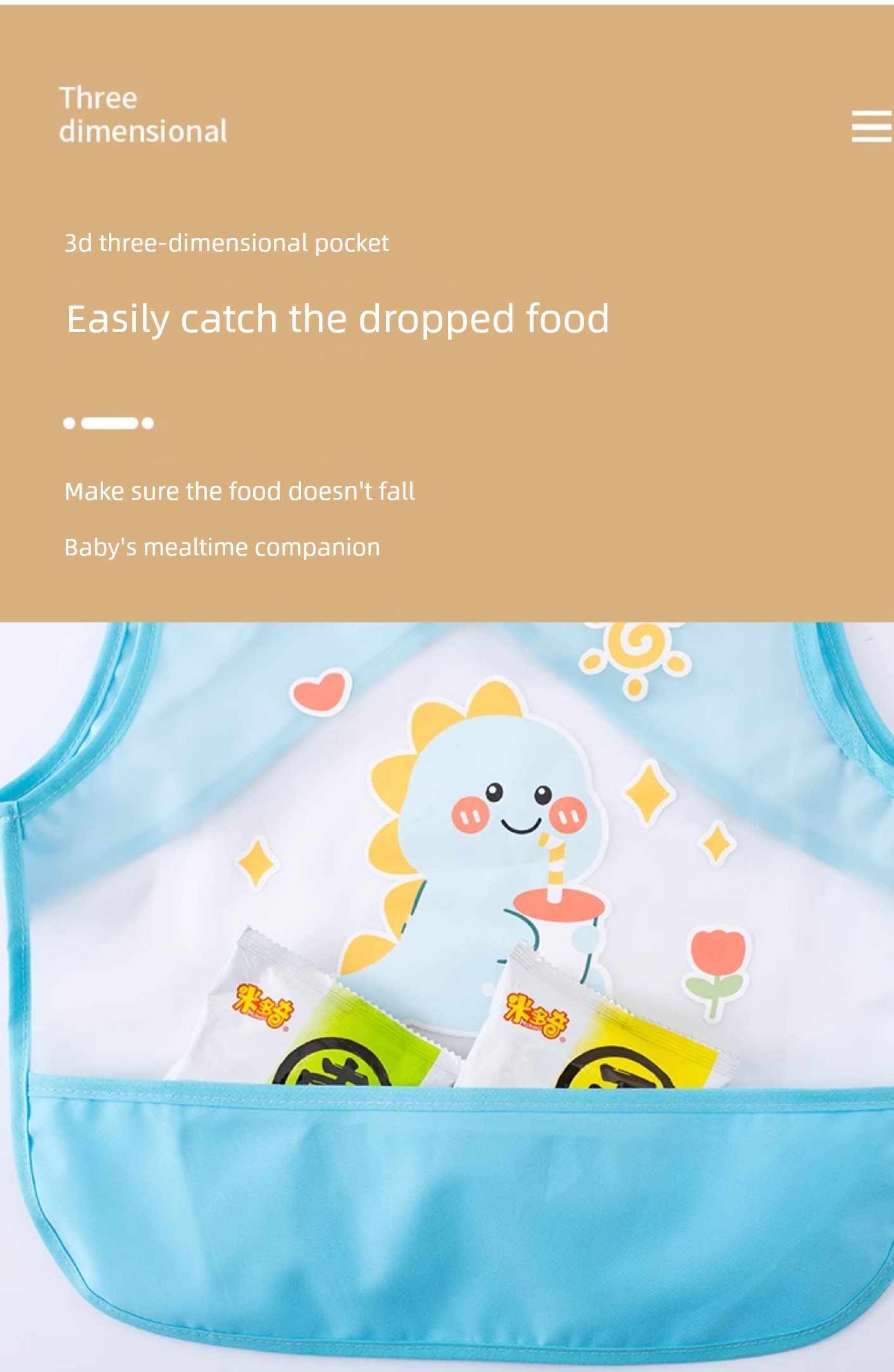 Baby Eating Bib Waterproof Infant Feeding Smock Sleeveless Anti-Dirt Apron for Boys and Girls Children's Dining Bib Kindergarten Apron — 8