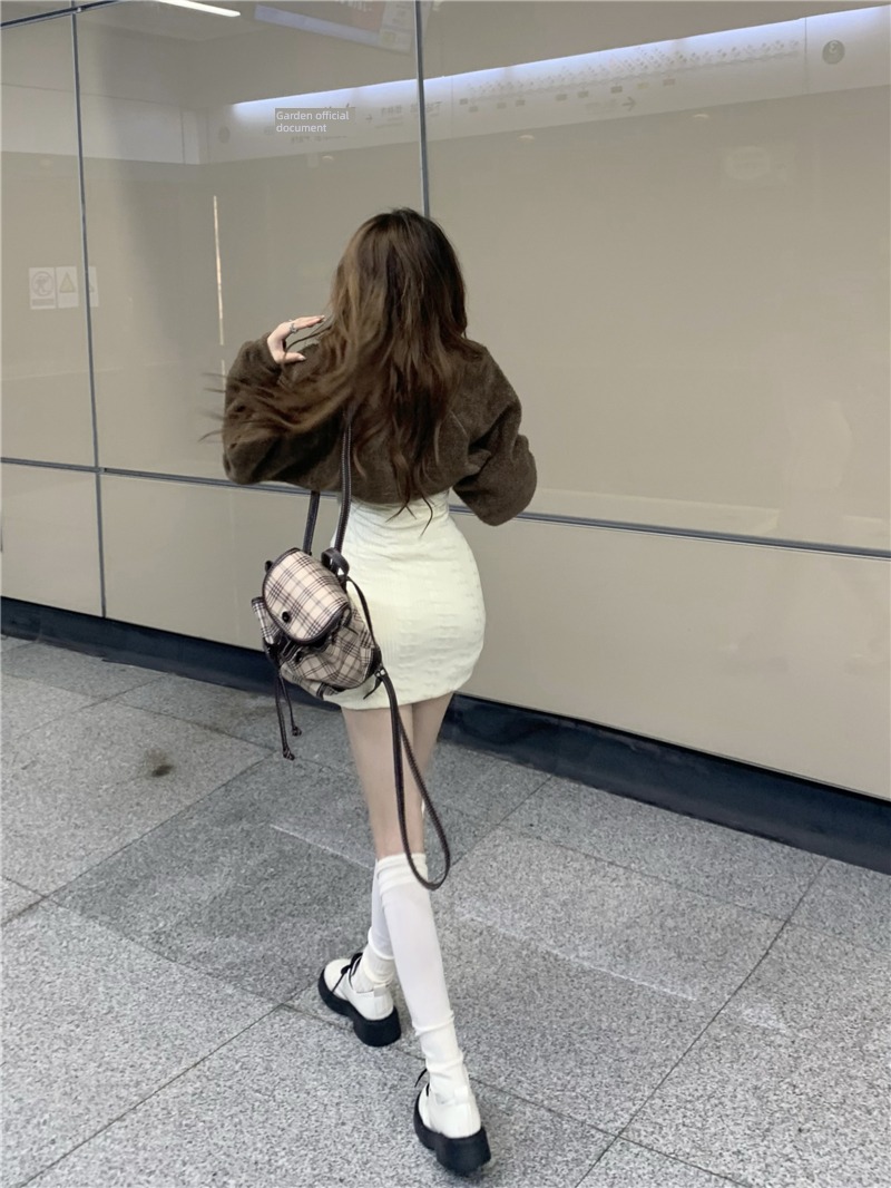 Chaoren Museum sweet hottie Color contrast skirt halter  camisole