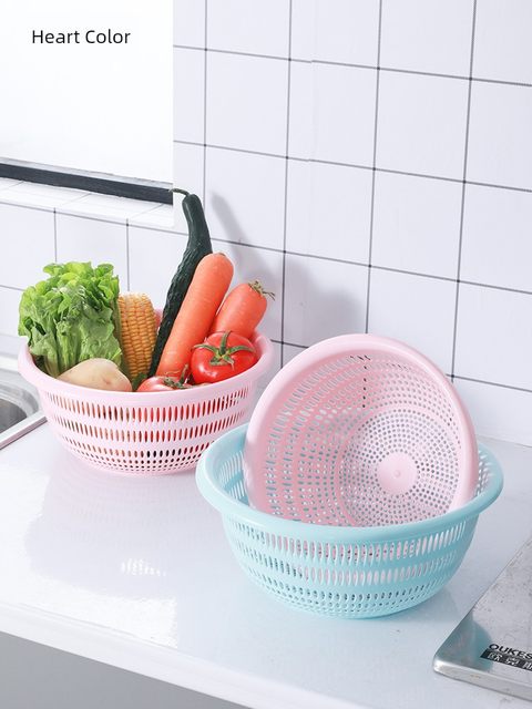 Sink wash vegetables and blue chips, vegetables and fruits, dishes and chopsticks, wash lai basin drain basket, plastic large creative kitchen