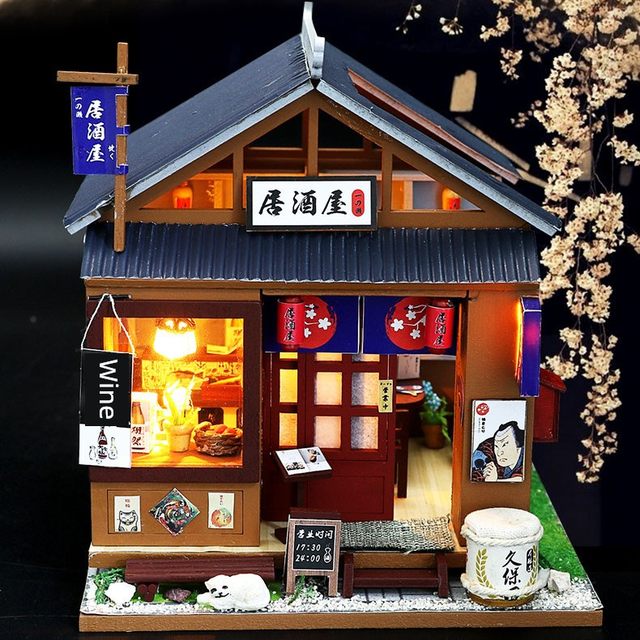 DIY cottage Japanese hand-made house miniature model Chaoyang Qiuzhi Reminiscence grocery store adult production