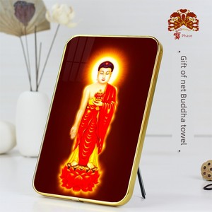 HD Picture Home Photos on the Table Ornaments Table Ornaments Photo Frame Buddha Crystal Version HD Red Clothing Amitabh