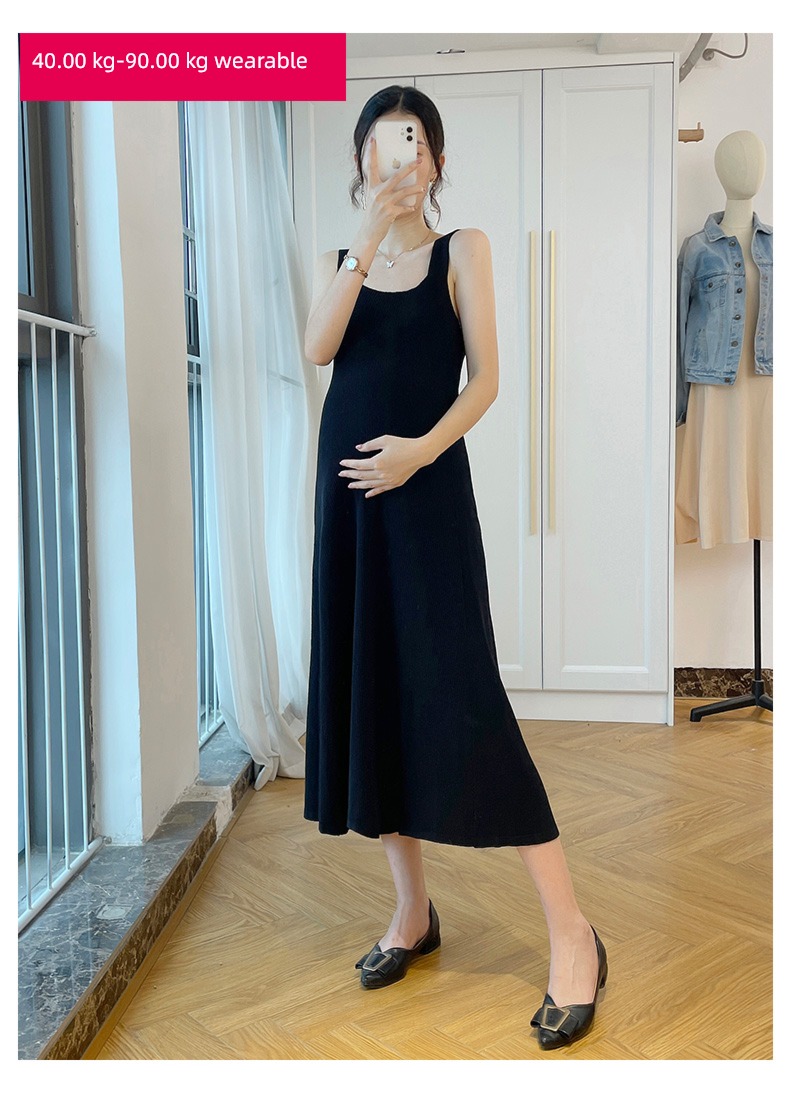Show thin High waist A word have more cash than can be accounted for Over the knee Vest skirt pregnant woman