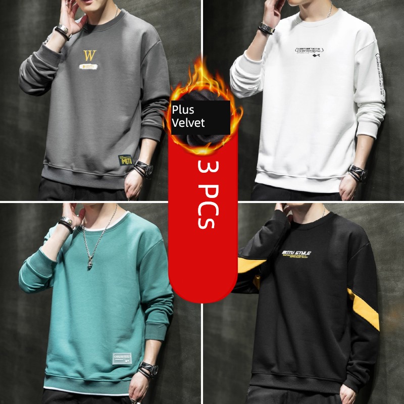 Chaopai Plush man ins Autumn clothes Sweater Long sleeve T-shirt