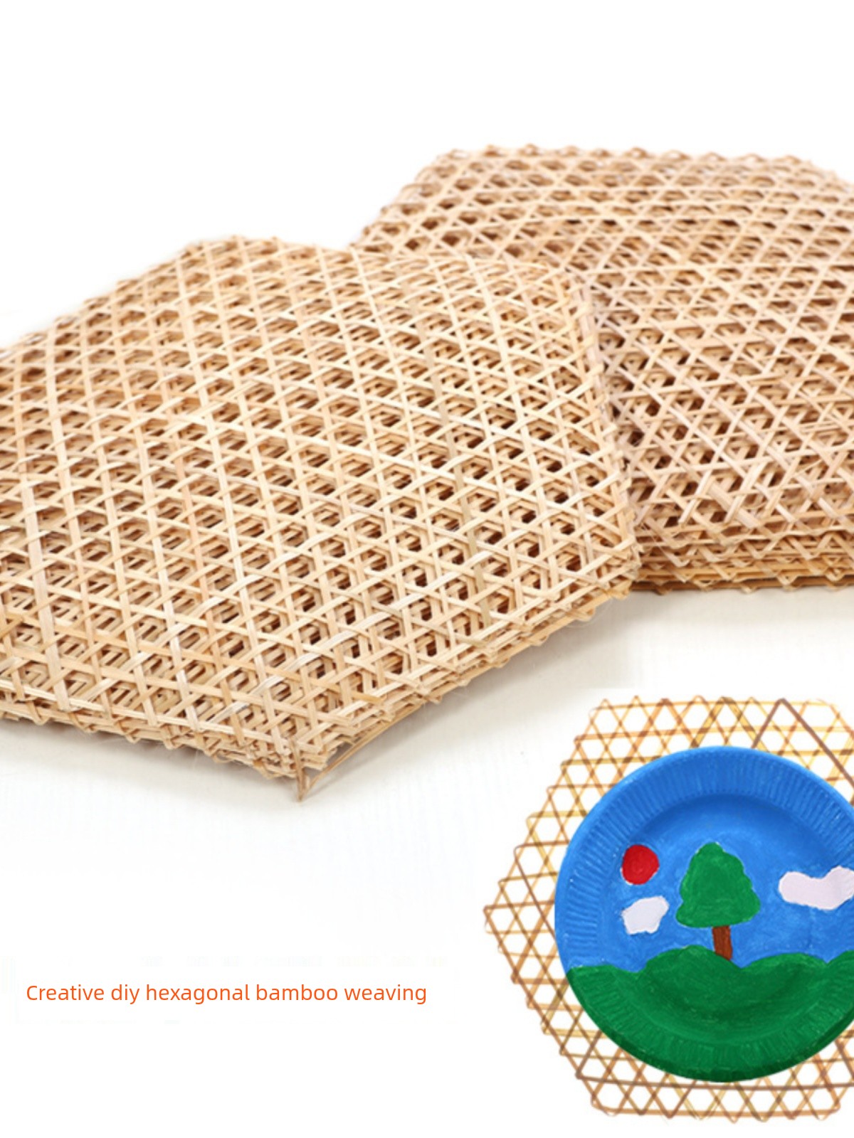 Kindergarten Children's Handmade DIY Hexagonal Traditional Hand-Woven Bamboo Net Creative Environment Area Hanging Decoration