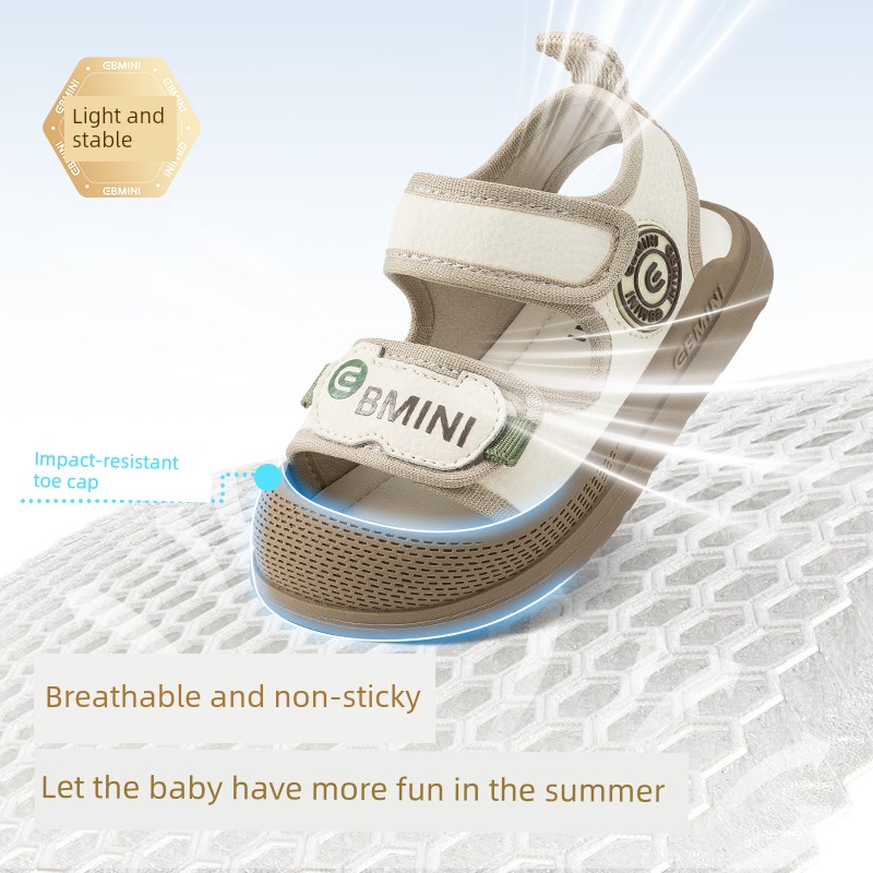 Yingbeimini Baby Sandals for Boys, Summer Toddler Shoes, Infant Walking Shoes with Soft Soles, Breathable Children's Shoes — 3