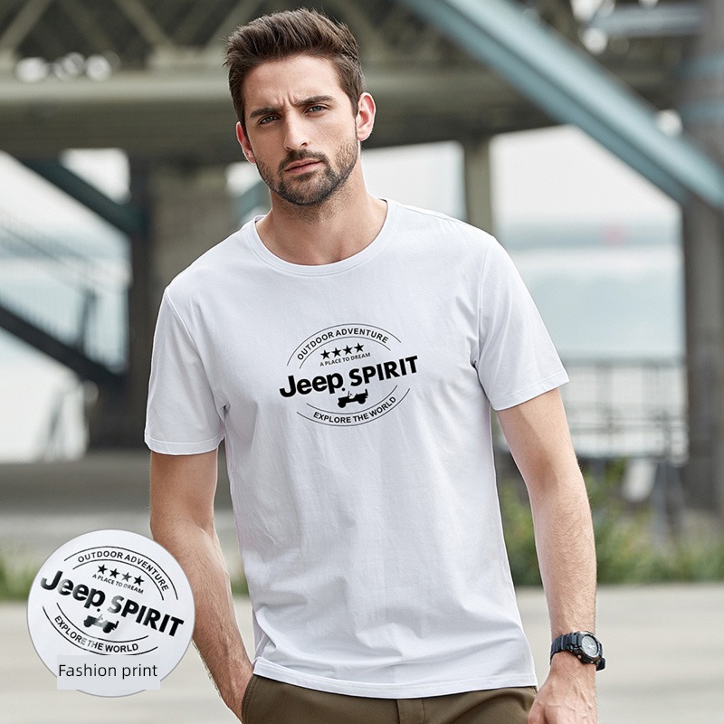 JEEP jeep Big size breathable pure cotton Short sleeve Undershirt