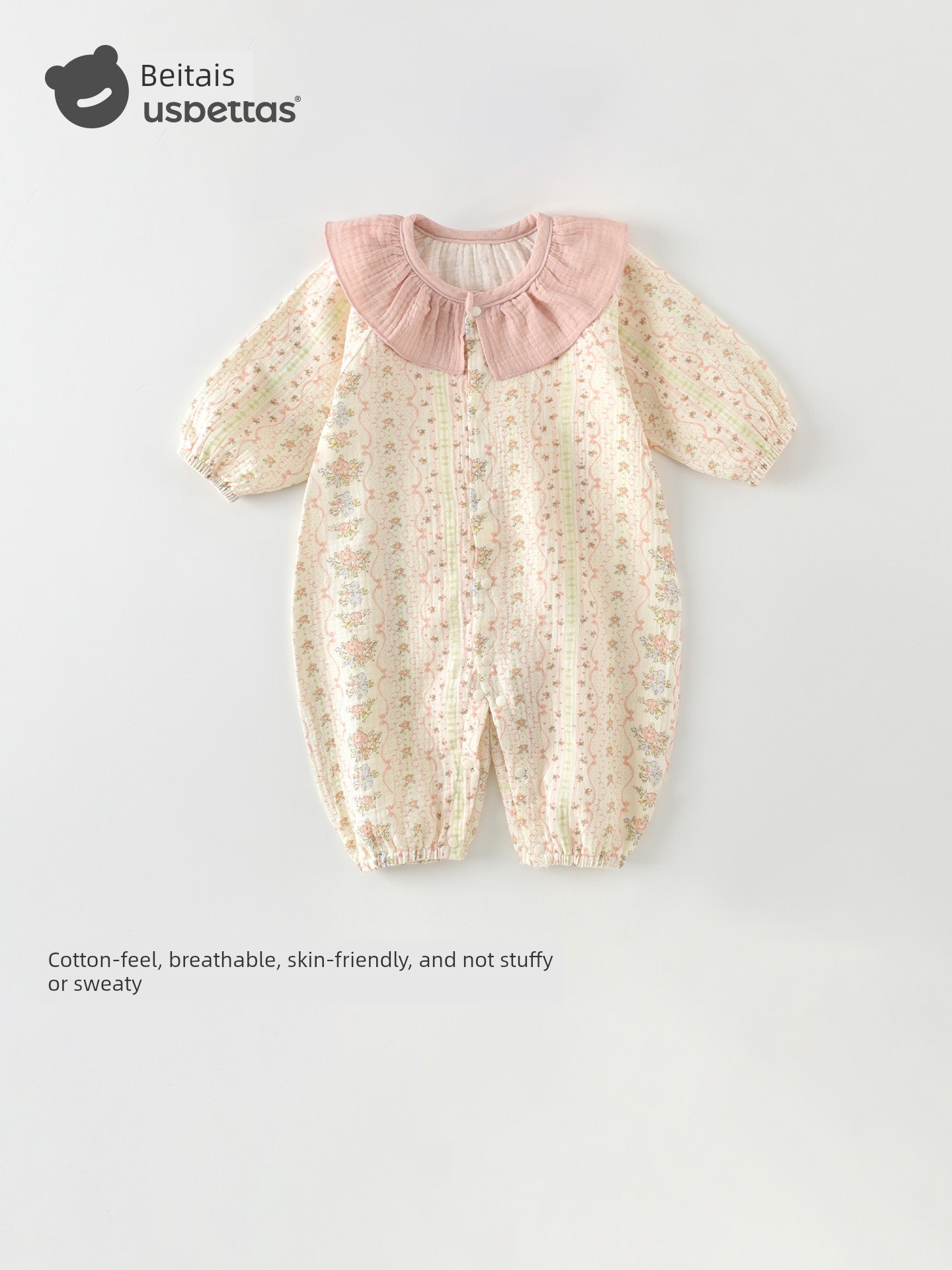 Beitais Baby Jumpsuit Autumn Super Cute Long-Sleeve Newborn Infant Clothing for Young Girls Going Out S