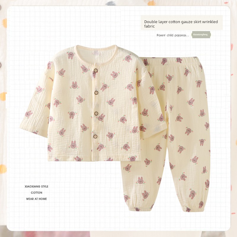 Children's Home Wear 2025 Spring and Autumn New Style Class a Pure Cotton Set for Boys and Girls, Long-Sleeve Long-Pants Pajamas, Air-Conditioning Clothing — 6