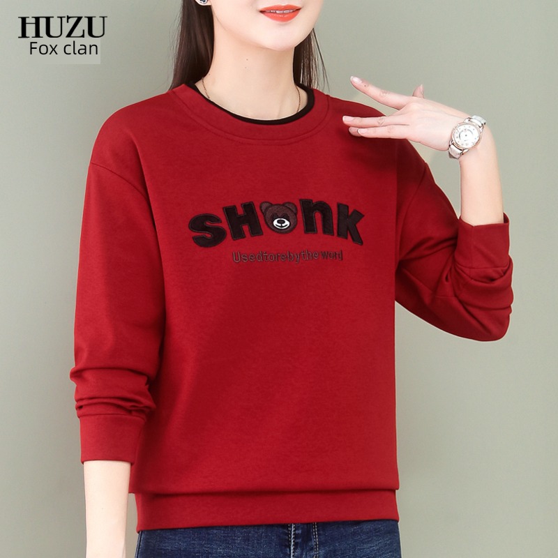 winter Plush Foreign style middle age ma'am Long sleeve Sweater