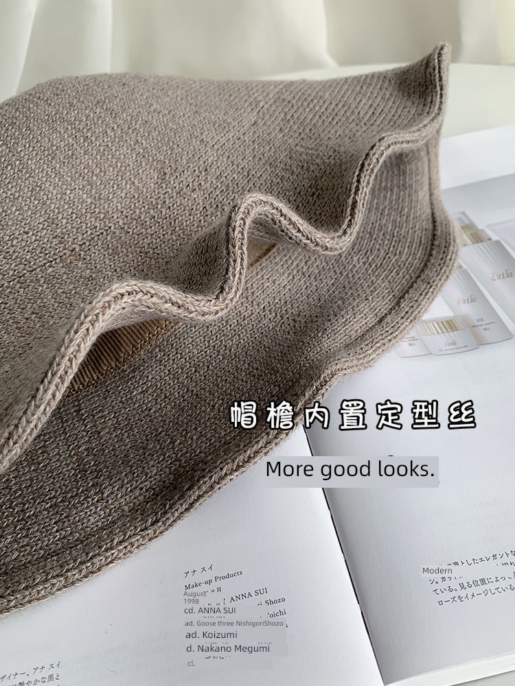 Autumn and winter female solar system Wool knitting round face Fisherman hat