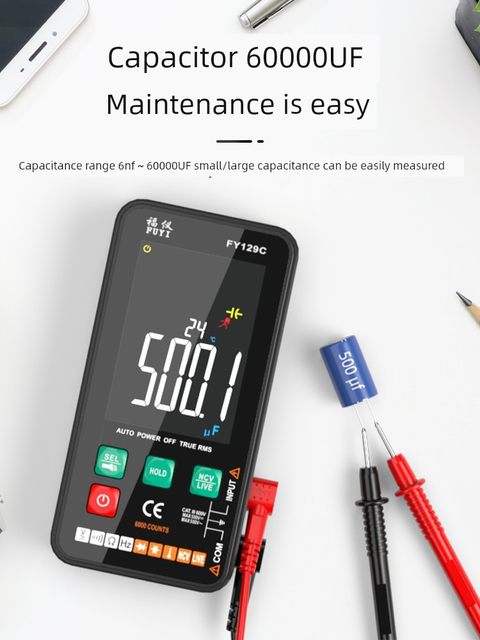 Fuyi ultra-thin multimeter digital high-precision multimeter with bracket multifunctional fully automatic portable digital display universal meter