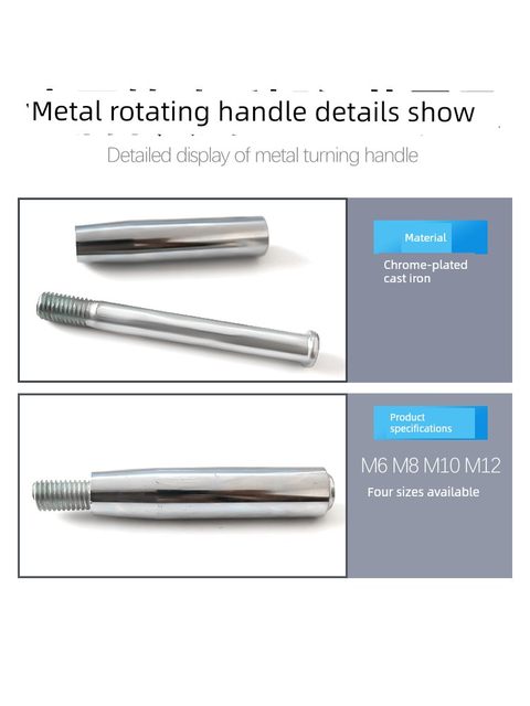 Plastic handle Bakelite rotary rod Bakelite movable handle iron core machine tool handwheel foldable shaker Chrome plated