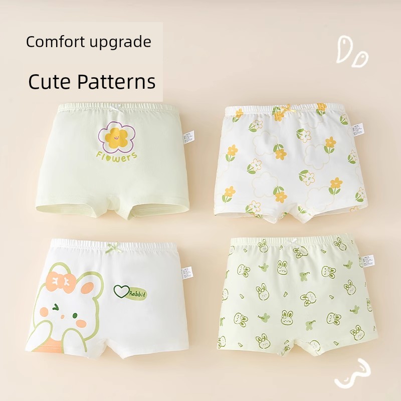 100% Cotton Baby and Children's Underwear, Girls' Boxer Shorts, Pure Cotton, Summer Thin Style, Baby-Friendly, Does Not Pinch the Bottom — 3