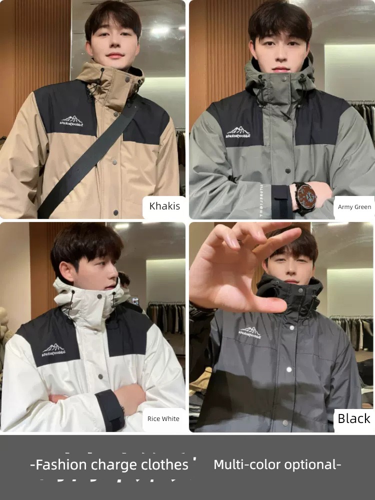 pizex loose coat male Spring and Autumn 2023 The new Three in one outdoors Windbreak Soft shell Hooded Jacket Chaopai leisure time