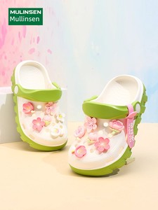 Mlskms-Vautid Girl Hole Shoes New Arrival Outdoor Non-Slip Kids Slippers Cherry Blossom Sandals Baby Girl Beach Shoes