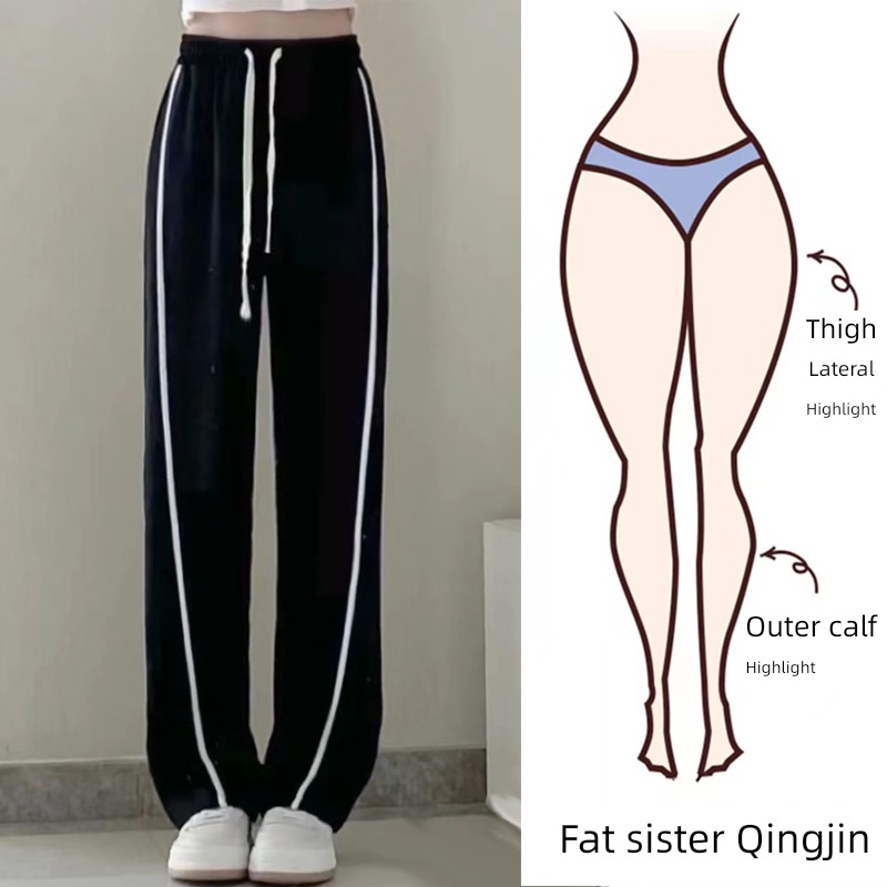 Big size Women's wear Slightly fat mm300 leisure time motion trousers