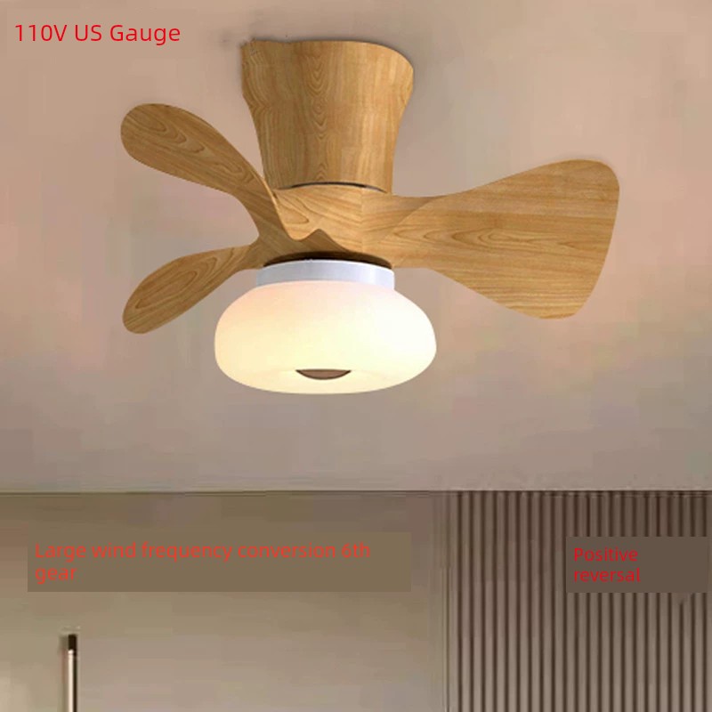 北歐餐廳風扇燈美式110v變頻吊扇客廳臥室兒童房通用吸頂扇
