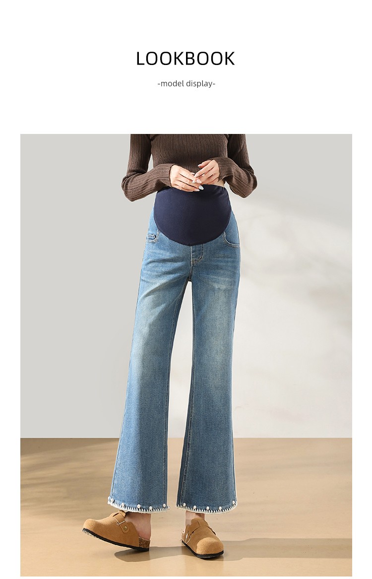 Maternity Jeans for Autumn, Flared Pants for Women, 2026 New Style, Plus Size, High Elasticity, Flared Pants for Petite Women, Cropped Pants — 12