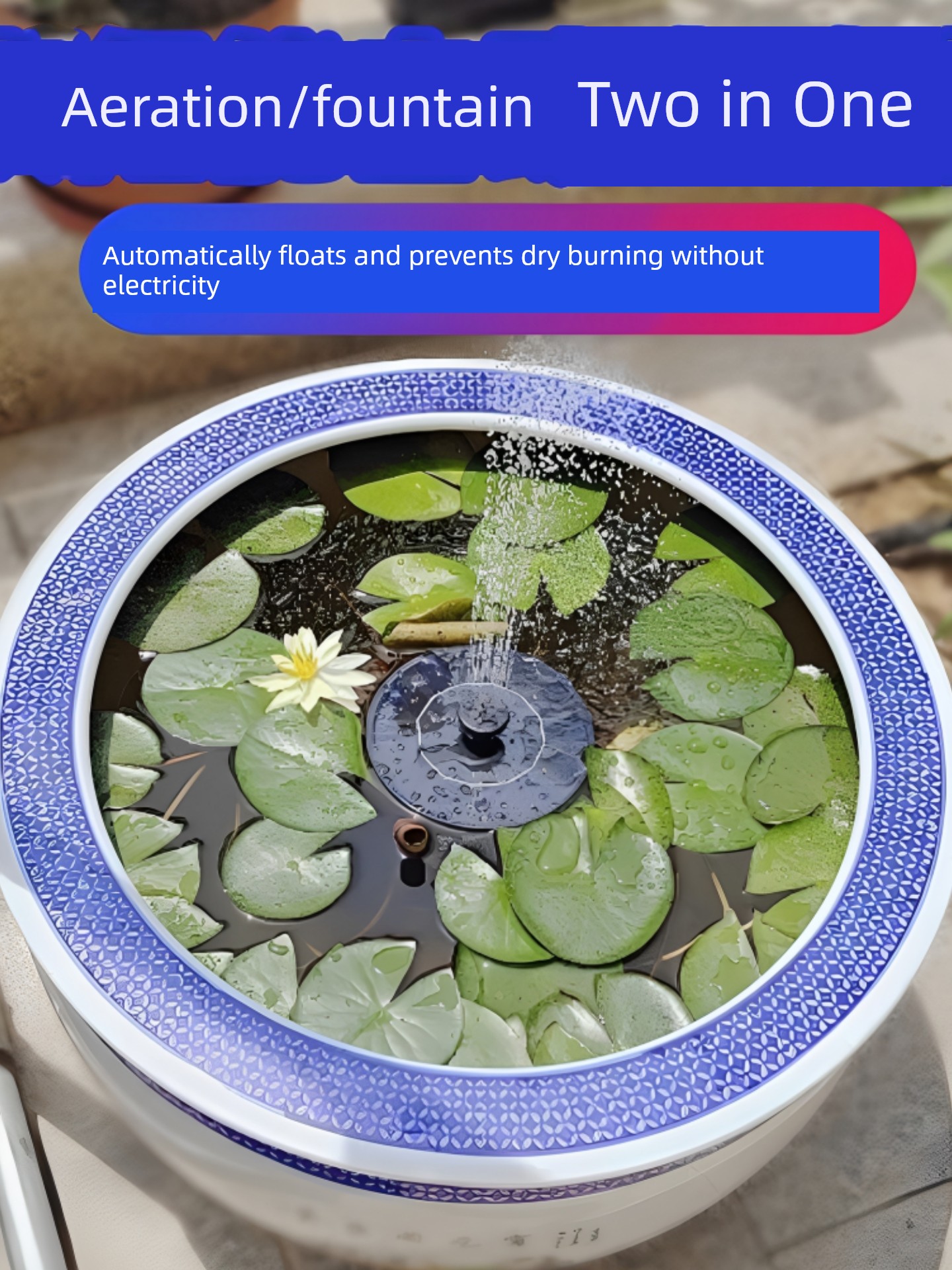 Solar-Powered Small Fountain for Outdoor Gardens, Fish Ponds, and Aquariums, Floating Oxygenation Water Tank, Automatic Water Sprayer