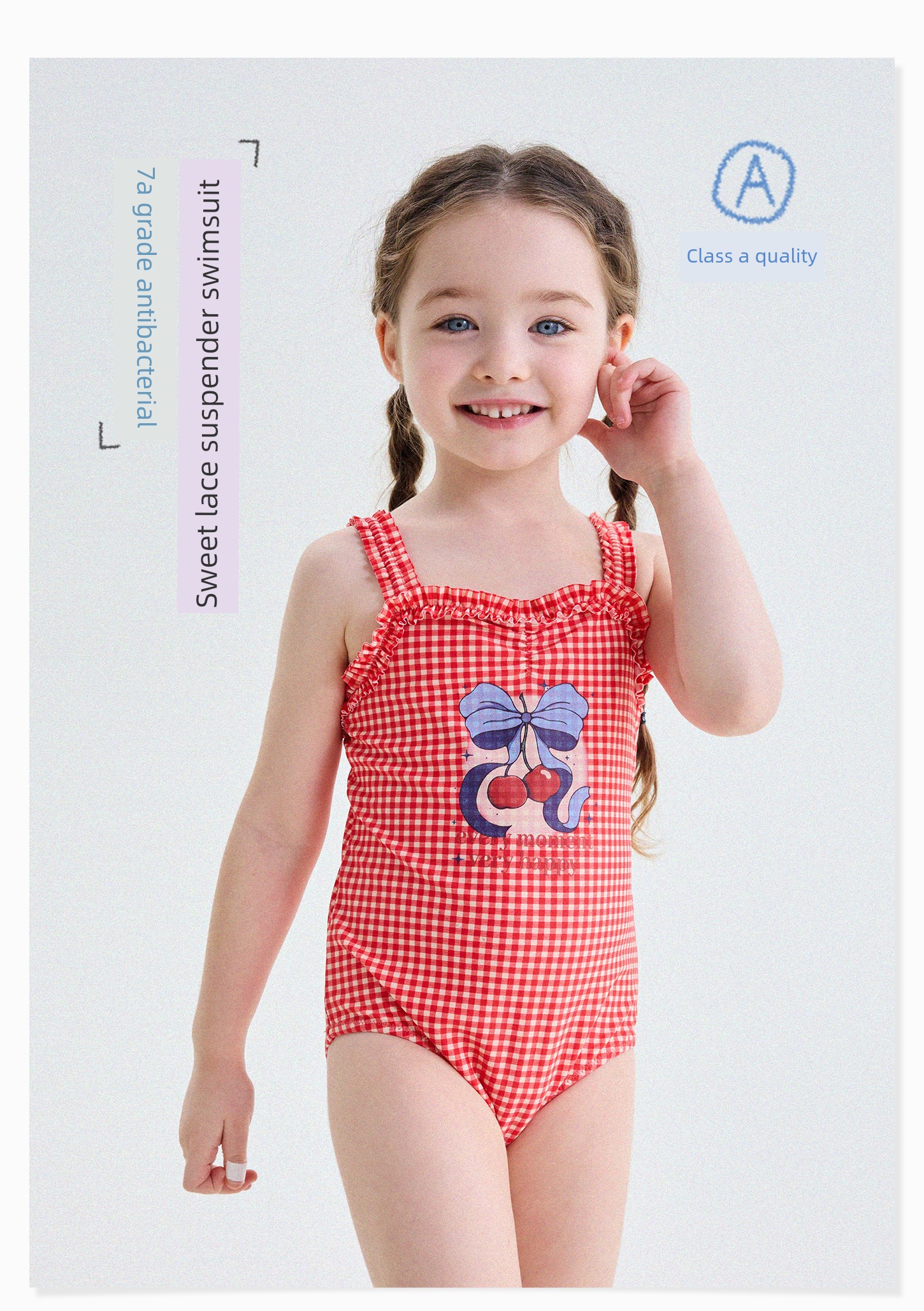 Yunerma Girls' Summer Quick-Dry Lace Swimsuit, Baby Tank Top One-Piece Swimsuit, Trendy Children's Summer Swimwear — 7