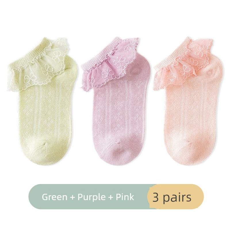 Summer Thin Girl Princess Lace White Socks — 4