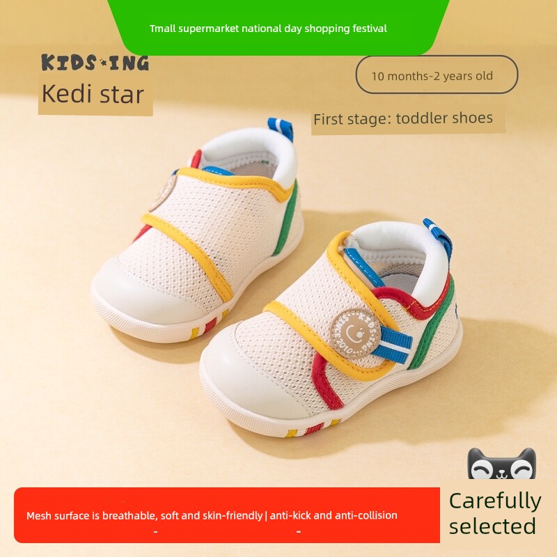 Kidsing Kedi Star Toddler Shoes 1St Stage Spring and Autumn Wide Last 1-2 Years Old Baby Boys and Girls Non-Slip Soft Sole Shoes
