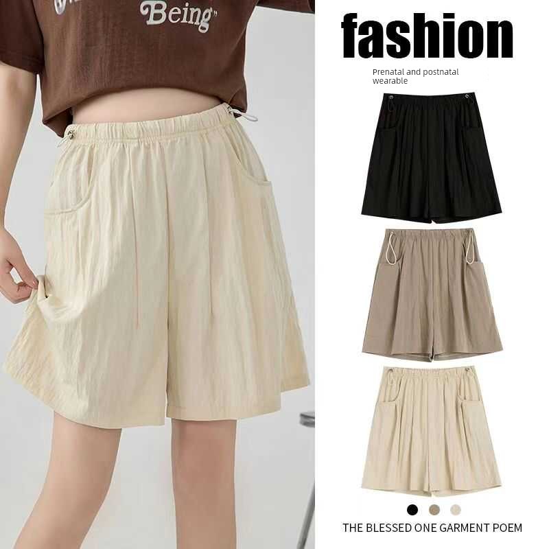 Pregnant Women's Pants Thin Summer Outwear No Belly Support Casual Yamamoto Loose Pants Loose Half Length Shorts Fashionable Summer Clothing — 3