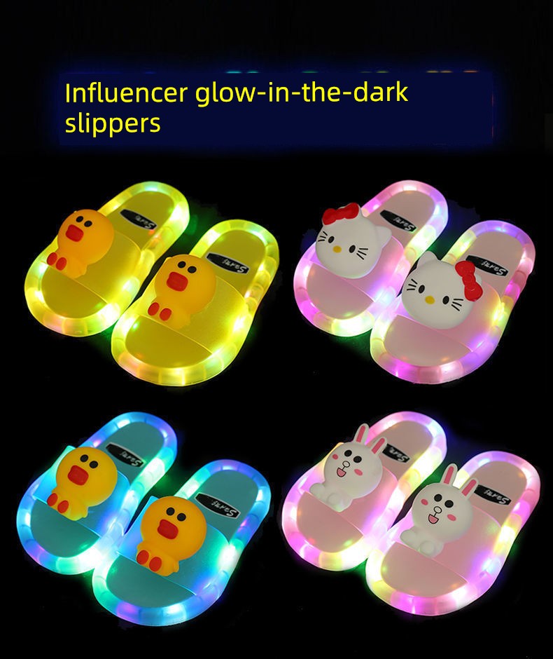 Children's Summer Slippers, Trendy on Instagram, Glowing Cartoon Design, for Boys and Girls, Kids and Babies, Indoor and Outdoor Non-Slip Colorful Sandals — 2