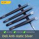 Deli tweezers three-piece set stainless steel household long straight tool pinch clip elbow sewing machine special maintenance