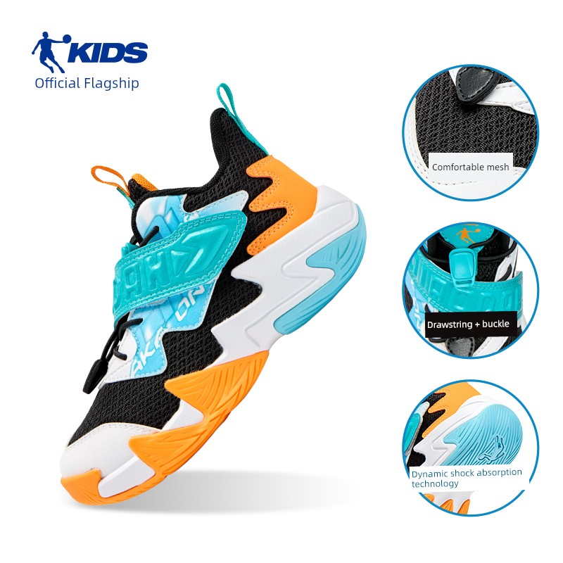 Jordan Children's Shoes Boys' Basketball Shoes Mesh 2026 New Style Velcro Wear-Resistant Shoes Kidsren's Sports Shoes — 8