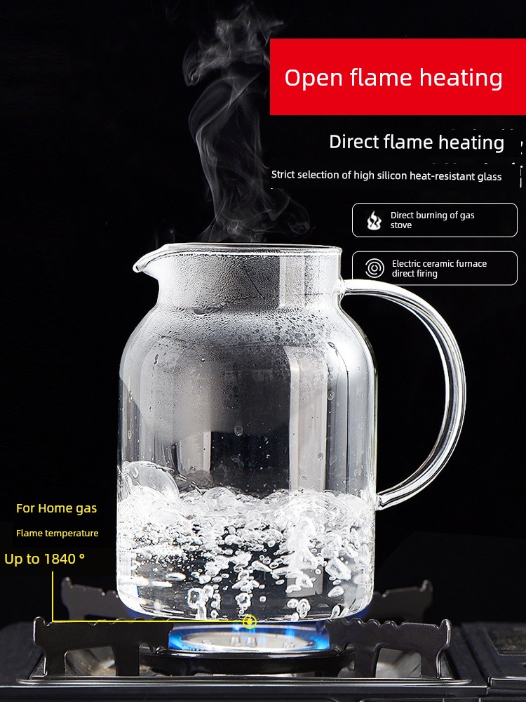 Glass Large Capacity High Temperature Resistant Summer Cold Water Bottle for Tea Making
