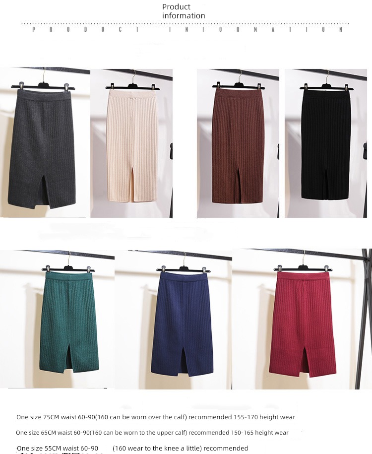 knitting Spring and Autumn Medium and long term a step Fork skirt