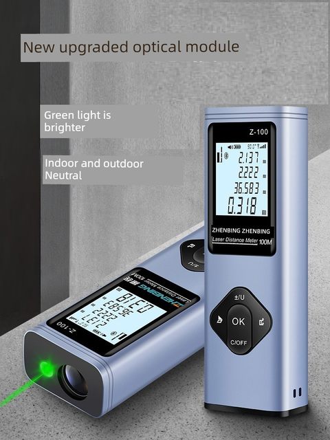 Zhenbing Green Light Range Finder High Precision Infrared Measurement Instrument Knowledge Room Type Bluetooth Room Measuring Distance Artifact
